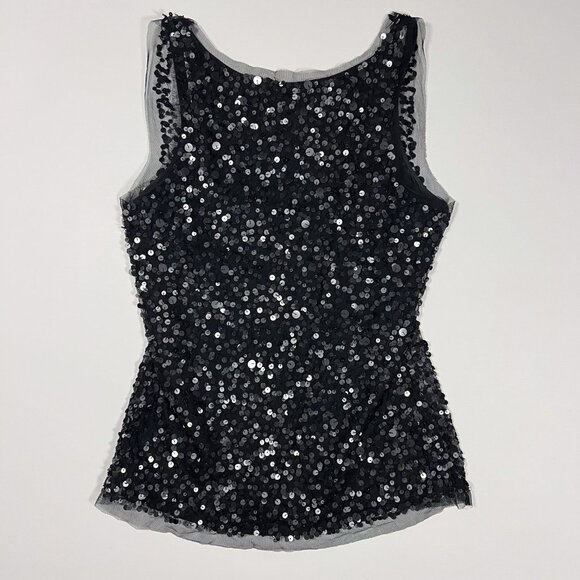 Boston Proper Y2K Black Sequin Club Top - Picture 2 of 5